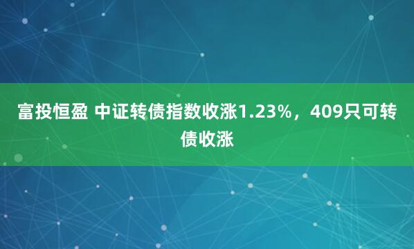 富投恒盈 中证转债指数收涨1.23%，409只可转债收涨