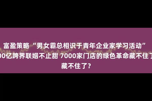 富盈策略 “男女霸总相识于青年企业家学习活动” 600亿跨界联姻不止甜 7000家门店的绿色革命藏不住了？