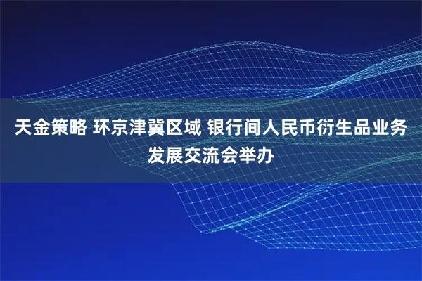 天金策略 环京津冀区域 银行间人民币衍生品业务发展交流会举办